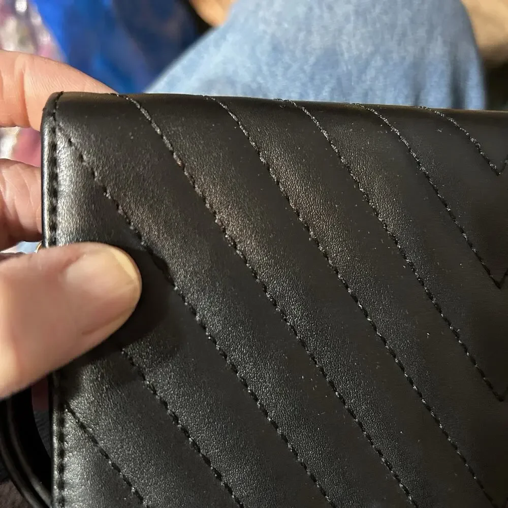 Aldo Alirwen Black Clutch Purse Zipper Closure Very Nice 8 x 4 1/2